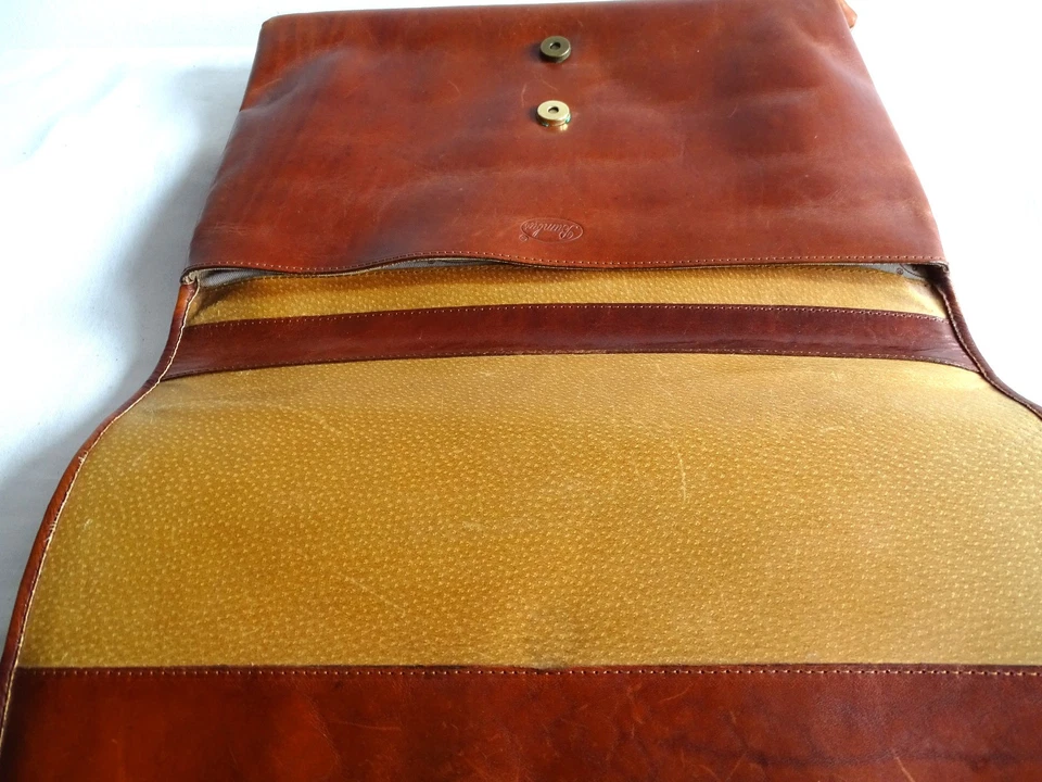 Unikat Bambas Echt Leder Aktentasche Dokumenten Tasche handbemalt - Bild 4 von 4