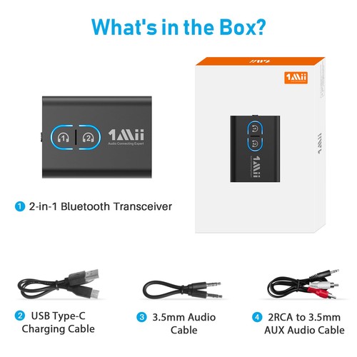 Bluetooth 5.3 Transmitter Receiver for TV to Wireless Headphones, Dual Link A... - 第 7/7 張圖片