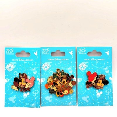 Tokyo Disneyland 30th Anniversary Pin Anstecker 3er Set