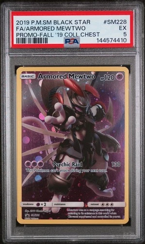 2019 POKEMON SM BLACK STAR PROMO #SM228 FULL ART/ARMORED MEWTWO PSA 5