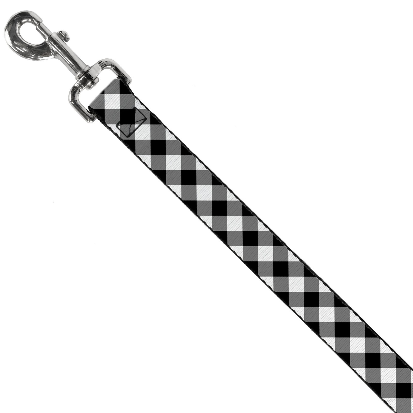 Dog Leash Diagonal Buffalo Plaid Black/White
