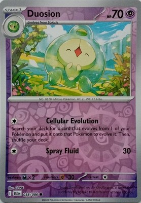 038/086 Duosion Reverse Holo Black Bolt Pokemon Karte