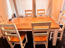 Six-Seater Dining Table and Chairs Set. Solid Oak. Great Condition