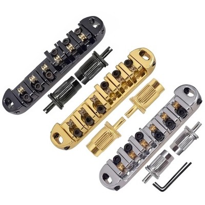 Metal 6 String Guitar Bridge Professional Roller Saddles Bridge Tailpiece