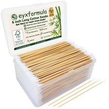 Cotton Swabs 500 PCS 6 Inch Bamboo Sticks for Dog Ear Cleaning Gun Maintenance