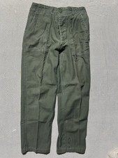 VTG Army Pants Mens 30 29x29 OG-107 Type 1 Trousers Sateen 60s USA Vietnam