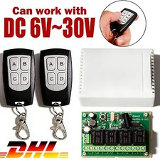 4-Kanal-DC 12V Wireless Funk-Fernbedienung Schalter 2 Handsender + Empfänger DHL