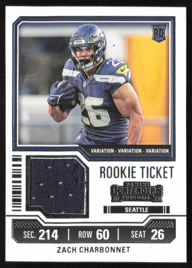 2023 Contenders Rookie Ticket Jersey Variation Zach Charbonnet #TS38V Seahawks