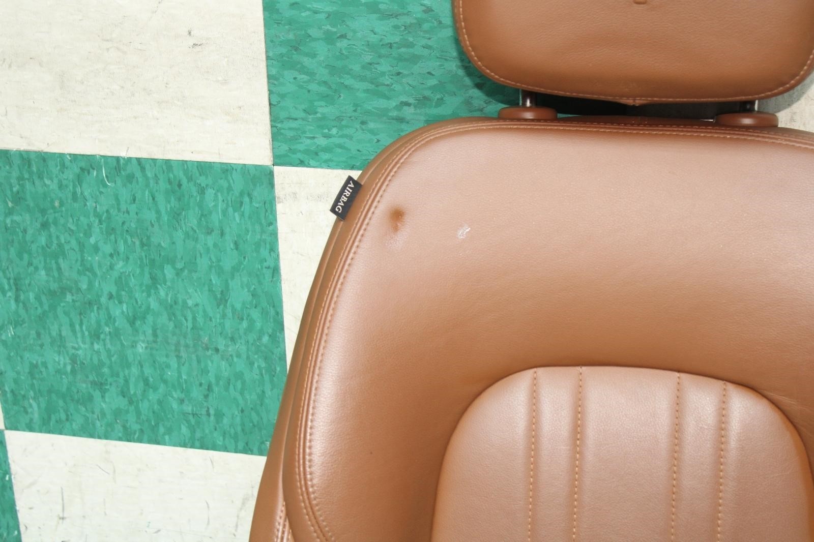 14-17 Ghibli Brown Leather Front Passenger RH Seat Upper W/Headrest Crash Bag OE