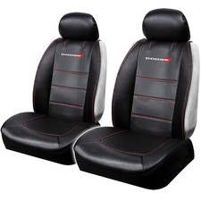 For Dodge Deluxe Black Vinyl Front Sideless Seat Covers Pair For Car Trucks New