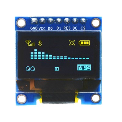 Blue&Yellow 0.96'' 6Pin SPI&IIC I2C OLED Display Module For Arduino Raspberry Pi