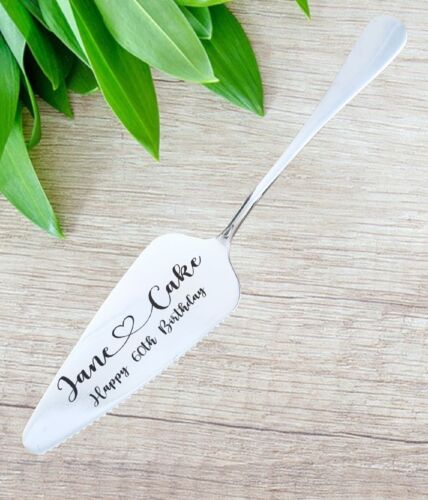 Personalised Birthday Wedding Anniversary Cake Server Gift Mr&Mrs Date Engraving - Picture 1 of 8