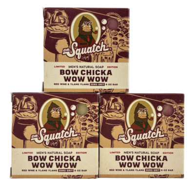 3 Pack Dr. Squatch  Limited Edition BOW CHICKA WOW WOW Zero Grit Soap 5 oz