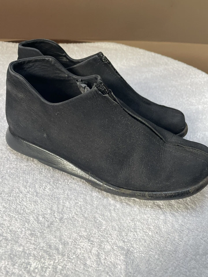 Mocasín Arche Hecho en Francia Negro Gamuza y Cuero Talla 38/7.5 Mujer Cremallera Foto 2 de 4