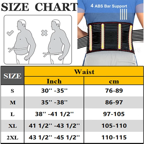 Back Brace Support Belt Breathable Double Pull Support Lumbar Lower Back Support - Picture 31 of 37