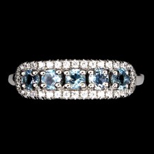 925 Sterling Silver Ring Round London Blue Topaz Natural Gemstone Jewelry
