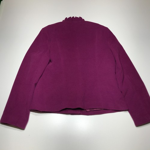 Spense Jacket Womens Size XL Purple Button Front w/ Fabric Flower Embellishment - Picture 3 of 12