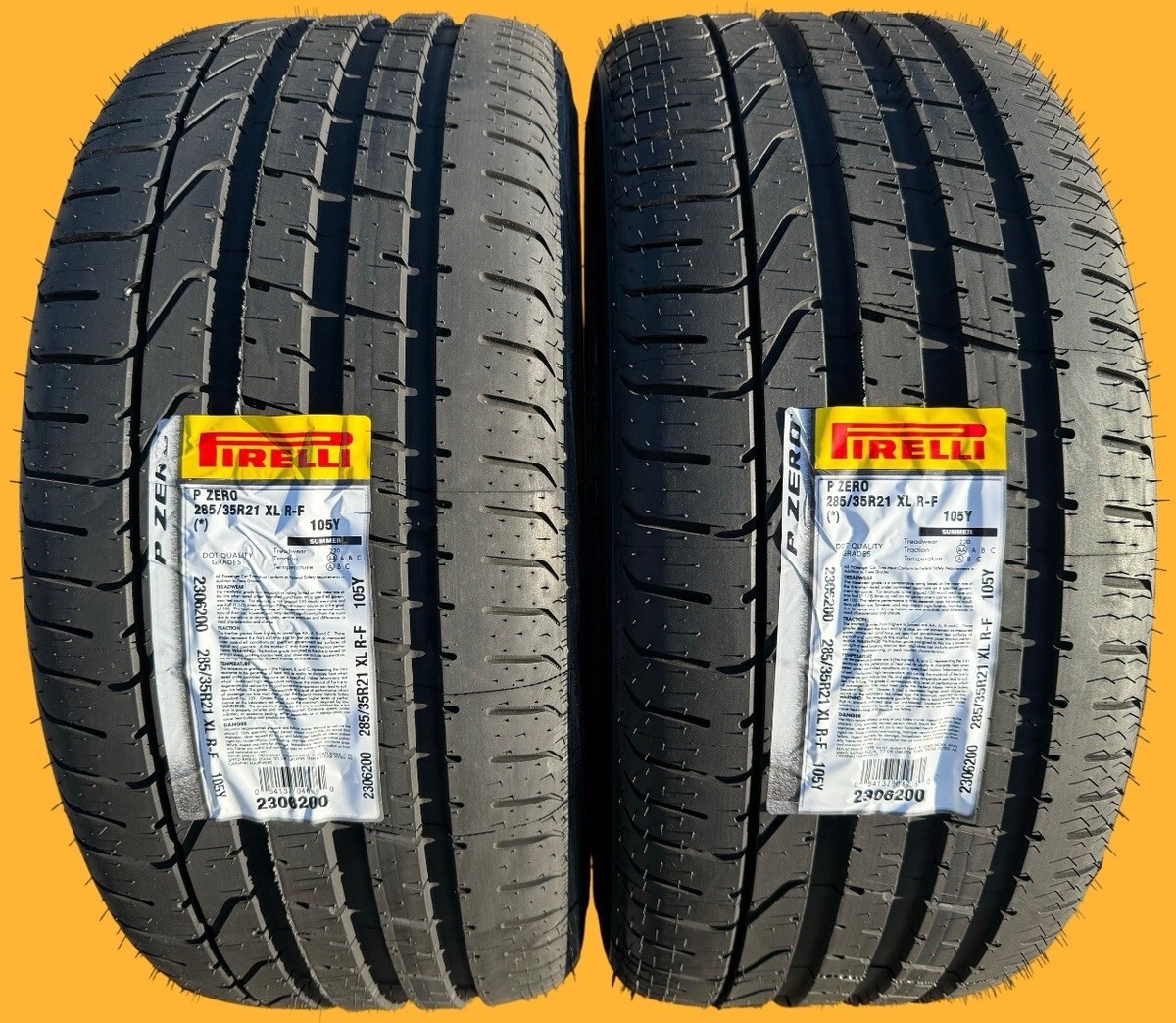Set of TWO BRAND NEW 285/35R21 105Y Pirelli P Zero RFT Run Flat