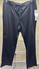 Barco Essentials Black Scrub Pants Regular Pockets Drawstring Size Medium New