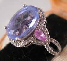 Vintage Designer SNJ Fluorite Pink Sapphire &...
