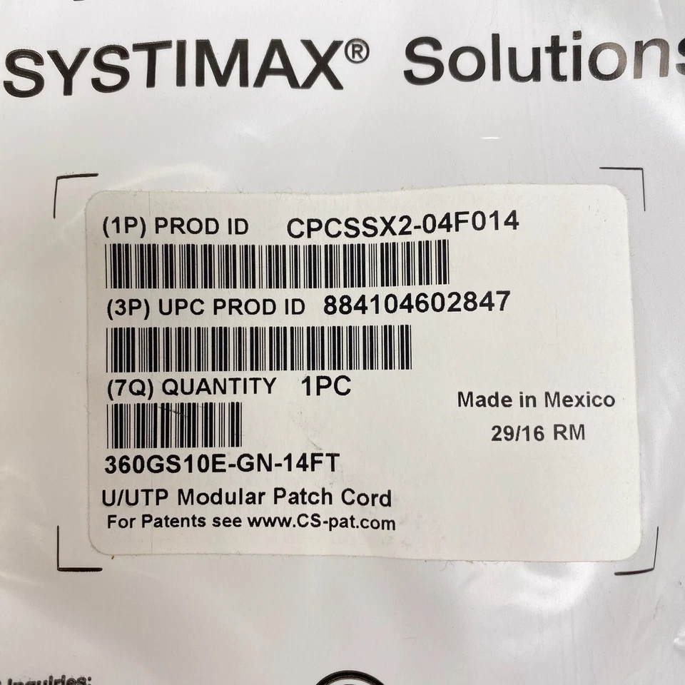 GigaSPEED X10D 360GS10E Solid Plenum Cordage Modular Patch Cord, LightGreen 14ft - Image 2 of 4