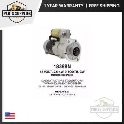 1G772-63014 Starter 12V Fits Kubota M100GXDTC M100XDTC M105SC