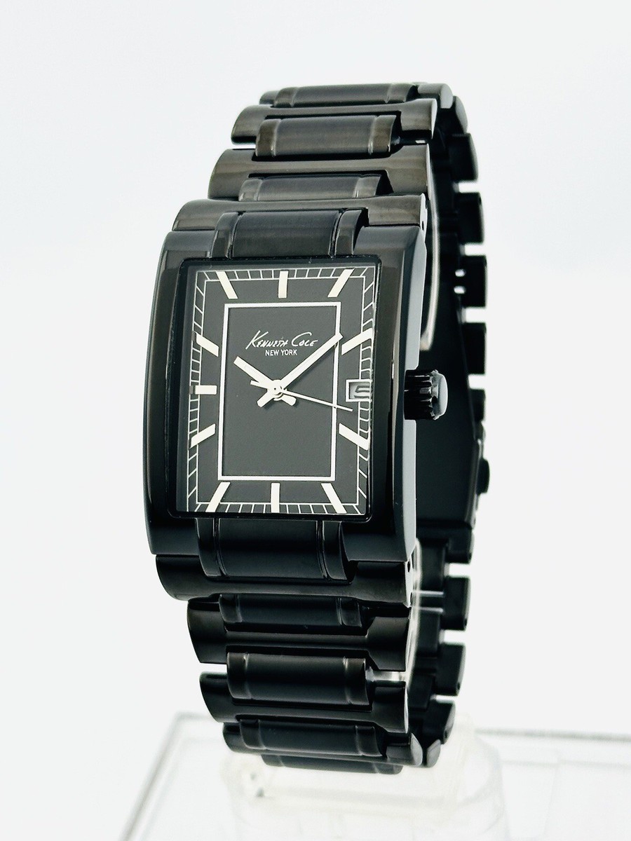 Kenneth Cole New York KC9085 Men's Black Chunky Stainless Steel