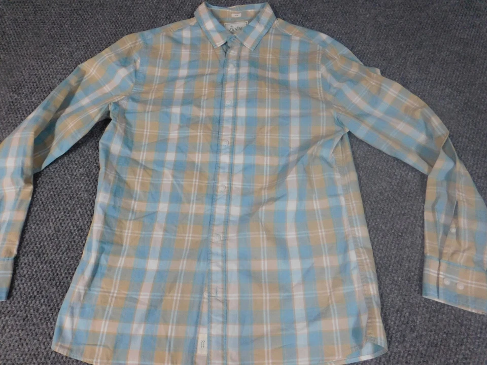 Bixby Mens Shirt Medium Medium slim plaid blue - Image 3 of 4