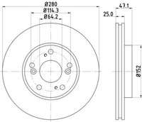 2X Hella 8DD 355 118-761 Bremsscheibe FüR Honda