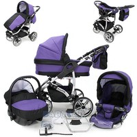 Baby Travel System + Car Seat - Swivel Wheels Pram Pushchair Stroller Buggy Baby Travel System + Car Seat - Swivel Wheels Pram Pushchair Stroller Buggy