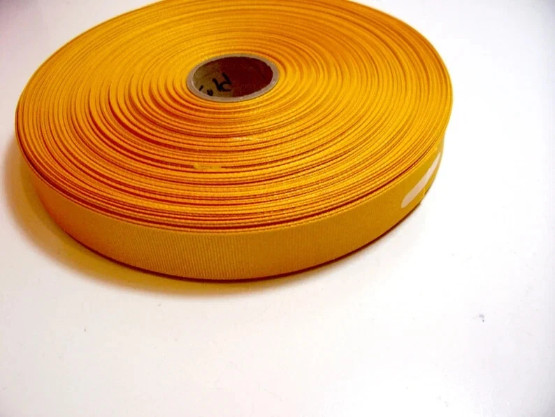 Gold Yellow Grosgrain Ribbon 7/8 inch wide x 10 yards Crafts Cheer Offray B3 - Image 4 of 4