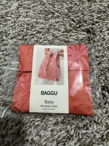 BAGGU Pink Sun Print Flower Baggu Baby Reuseable Bag NWT HTF Rare - Picture 1 of 3