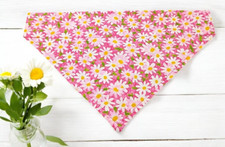 Pink Daisy Dog Bandana OVER THE COLLAR Cat Scarf Gift Daisies Bandanas Bandanna