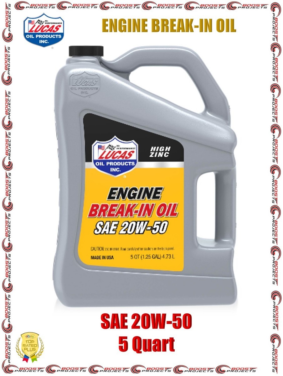 Lucas Oil High Zinc SAE 20W-50 Engine Break-In Oil 5 Quart