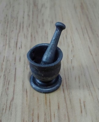 Dollhouse Miniature Mortar & Pestle Harmony Forge Handcrafted Wrought Iron 1:12 