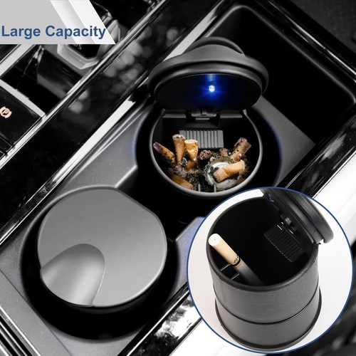 Auto Car Ashtray Ash Holder Detachable Cigarette Cup With LED Light Lid Portable