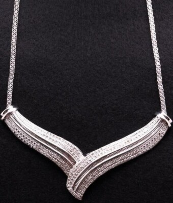 Genuine Diamond Dinner Necklace, Plated