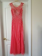 Sean Collection Coral Prom Evening Gown Size 6 Sequin 