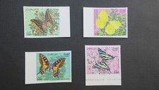 Timbres Non dentelé  Papillons  Algérie  1981  N° 740 à 743  neuf **   à voir