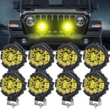 8pcs 7inch 80w Led Work Light Ip67 Hl Beam Spot Yellow Fog Lamp Offroad Driving 8pcs 7inch 80w Led Work Light Ip67 Hl Beam Spot Yellow Fog Lamp Offroad Driving