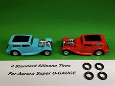 4 Standard SILICONE TIRES For Aurora O-Gauge Super Model Motoring Slot Car
