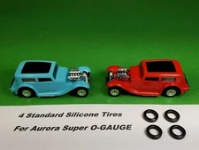  ☆4 Standard SILICONE TIRES☆ For Aurora O-Gauge Super Model Motoring Slot Car