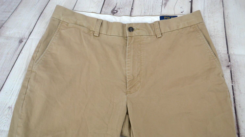 POLO RALPH LAUREN Stretch Classic Fit Flat Front Chino / Khaki Pants 34/30 Beige - Picture 5 of 7