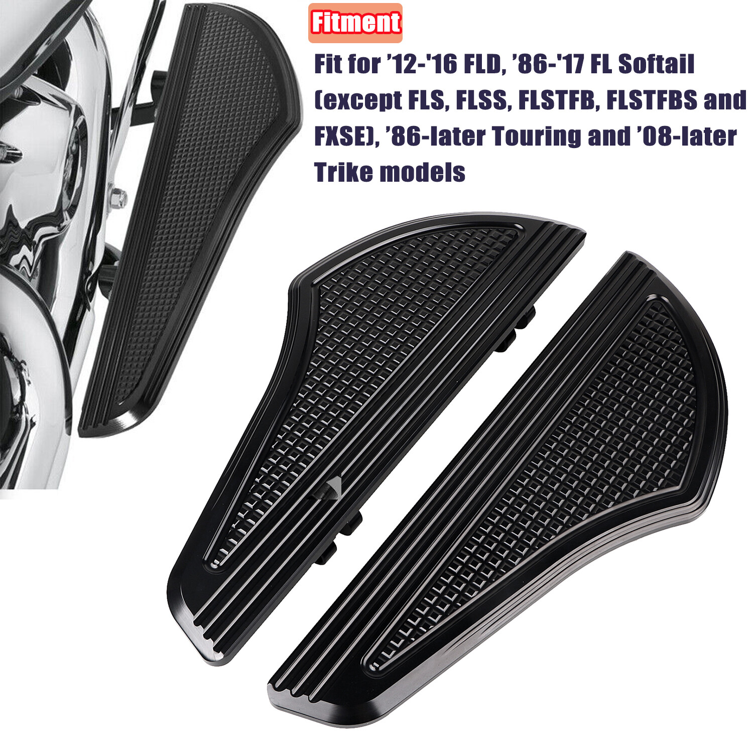 CNC Defiance Rider Floorboards Footboard For Harley Touring FLHX FLHR