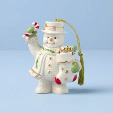LENOX 2025 Annual SNOWMAN with Stocking ORNAMENT New 897134
