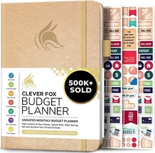 Clever Fox Budget Planner Undated Monthly Budget Book Ledger A5 (Gold)