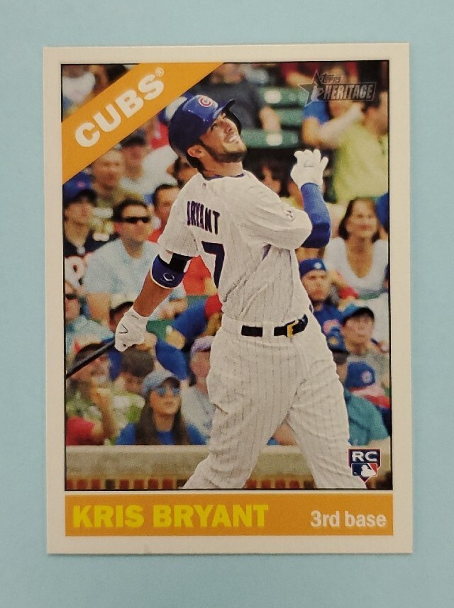 2015 Topps Heritage Kris Bryant Action Variation Rookie RC #725 Card