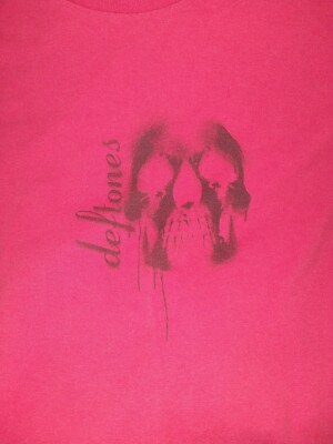 vintage deftones t shirt mens large red skull rare | eBay