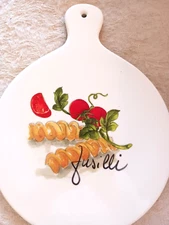 Effetti Home Serving Tray Hot Plate w Fusilli Pasta & Tomatoes Handmade in Italy