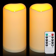 Flameless Candles LED Candles Outdoor Waterproof CandlesD 3 x H 6 Battery Ope...
